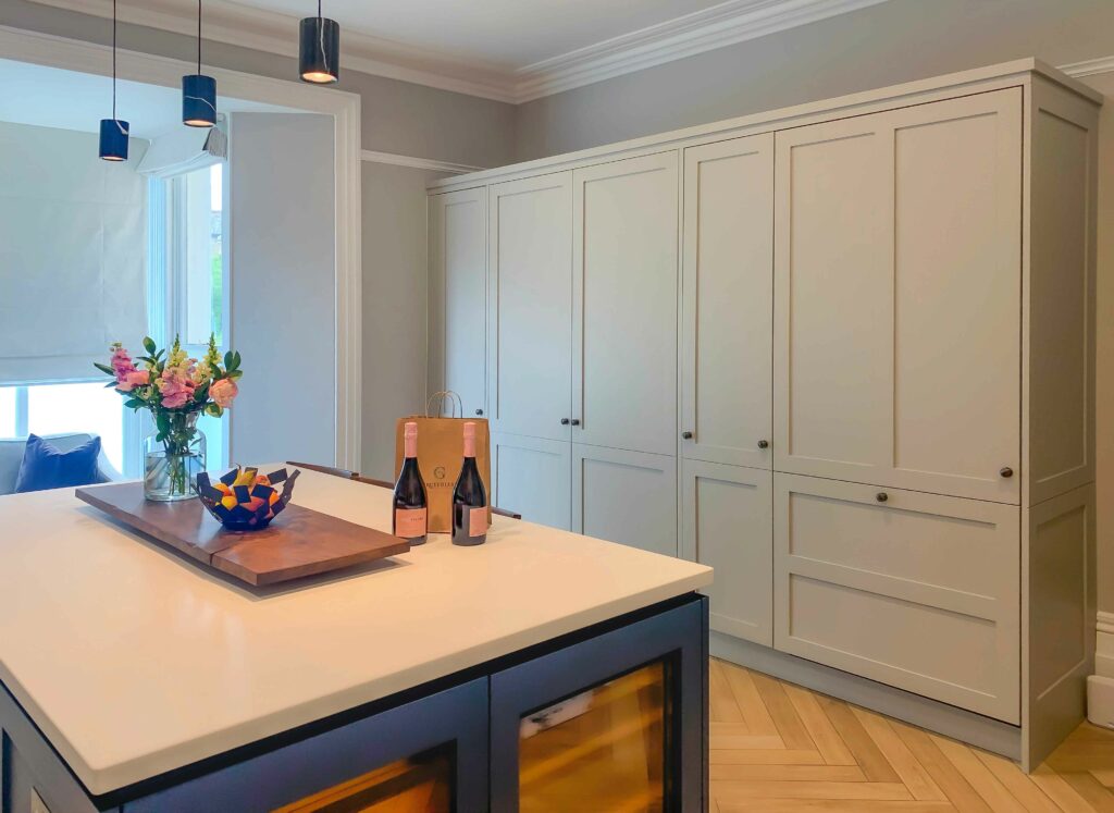 Handleless Shaker Kitchen - Island and Cupboards