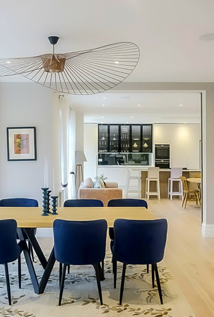 Italian Handleless Kitchen - View of Kitchen from Dining Table